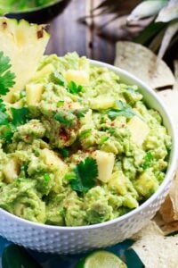 Spicy Pineapple Guacamole - creamy, sweet, and spicy!