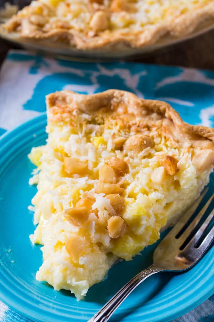 Pineapple Coconut Macadamia Pie