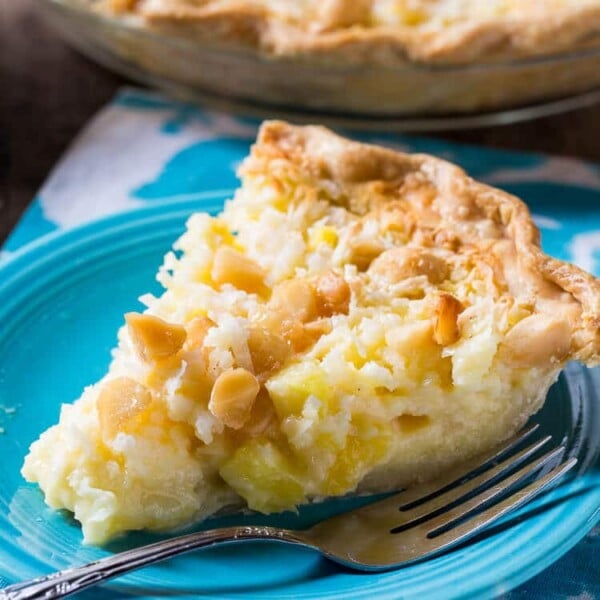 Pineapple Coconut Macadamia Nut Pie