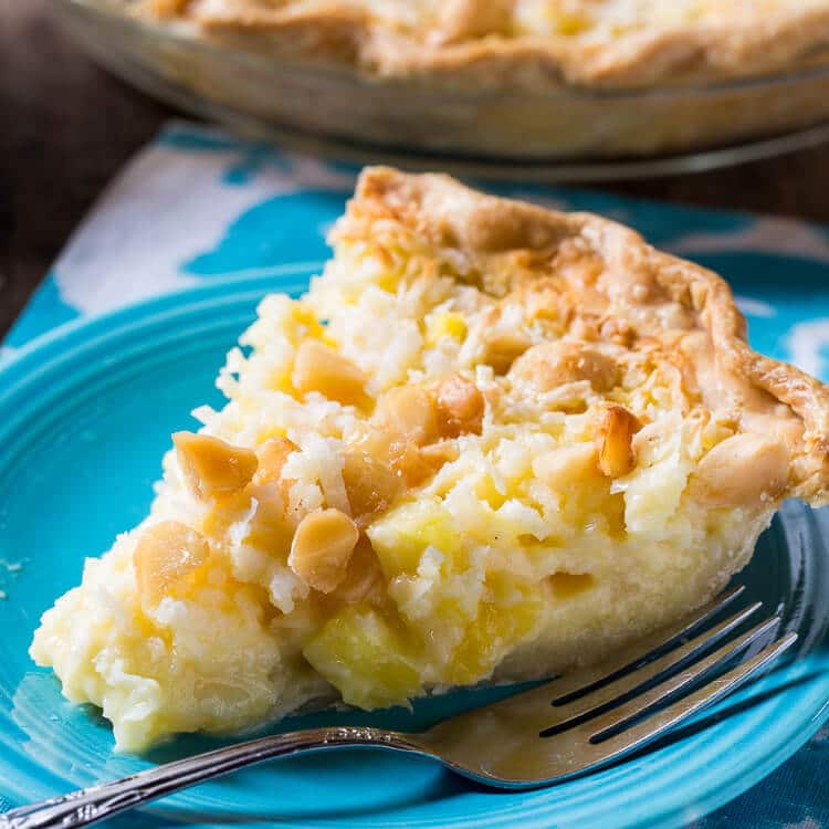 Pineapple Coconut Macadamia Pie