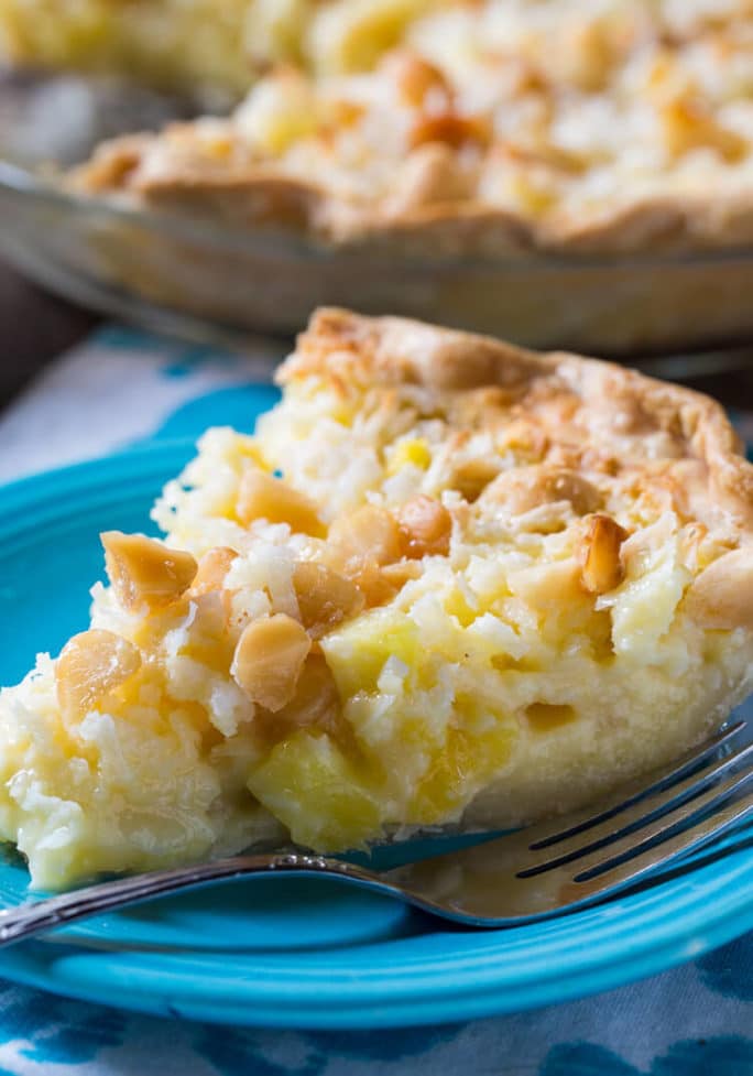 Pineapple Coconut Macadamia Pie