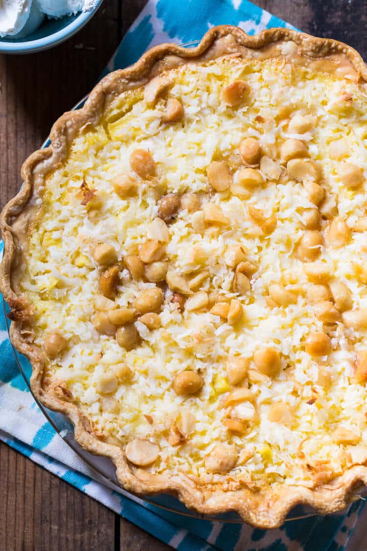 Pineapple Coconut Macadamia Pie