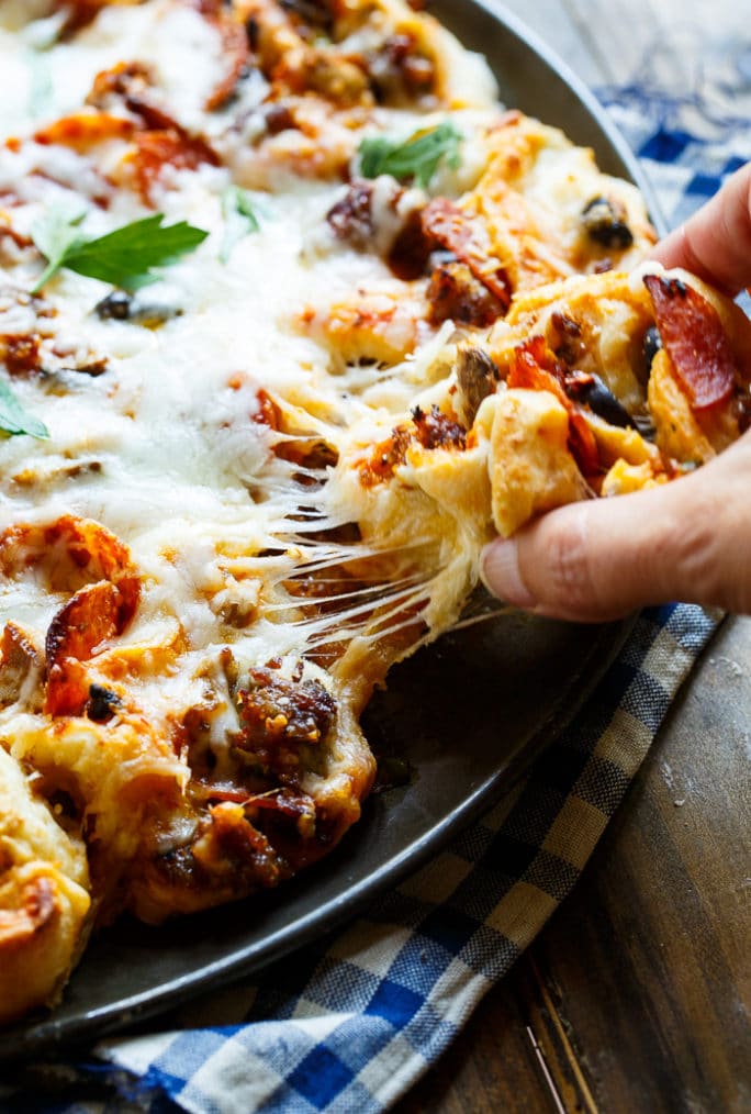 Pull-Apart Supreme Pizza Pinwheels from Melissa's Southern Cookbook.