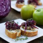 Pork Crostini with Sweet and Sour Red Cabbage