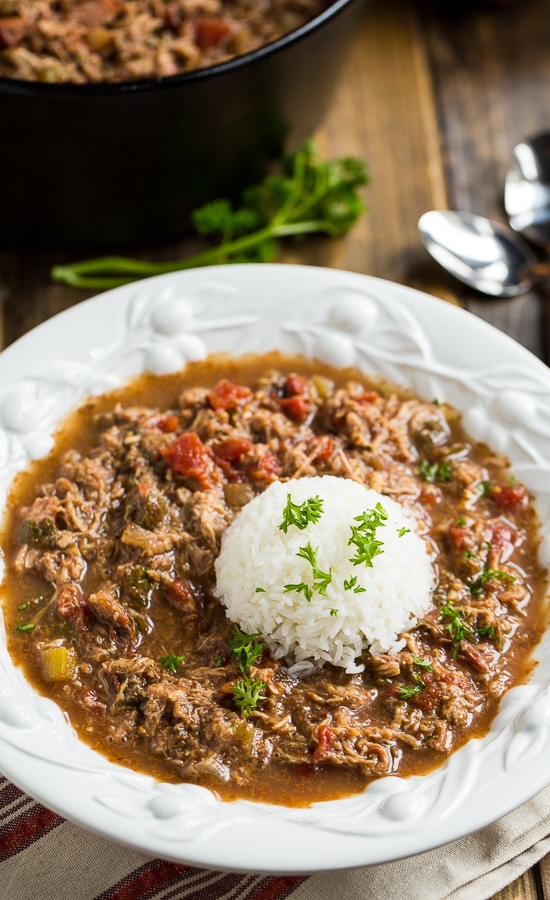 Roast Pork and Tasso Gumbo #mardigras