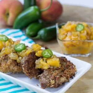 Pecan-Crusted Pork Medallions with Spicy Peach Chutney