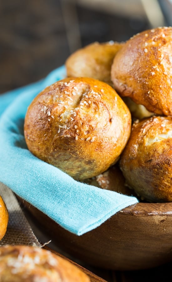 Homemade Pretzel Rolls - salty and chewy on the outside.