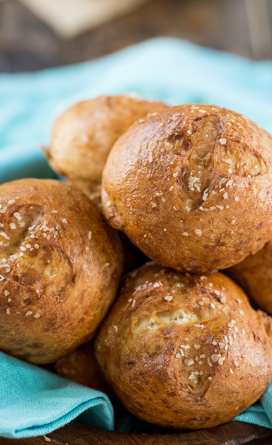 Homemade Pretzel Rolls - salty and chewy on the outside.