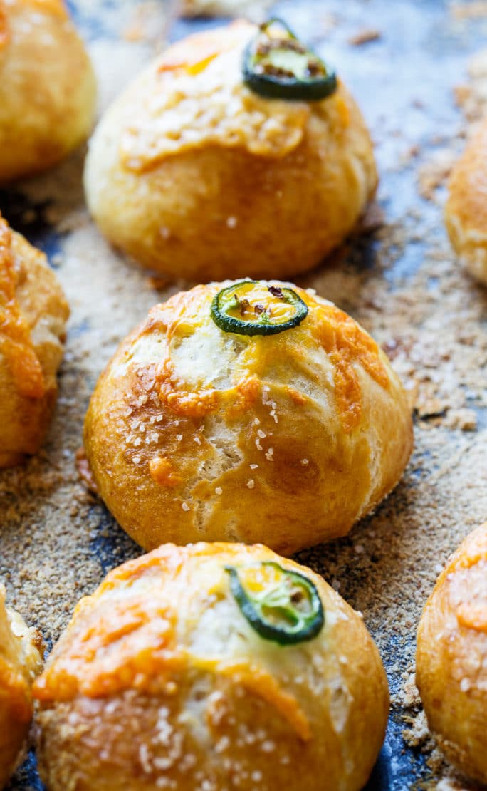 Jalapeno Popper Stuffed Pretzel Rolls