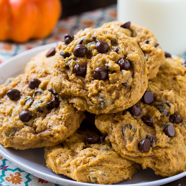 Soft Pumpkin Chocolate Chip Cookies