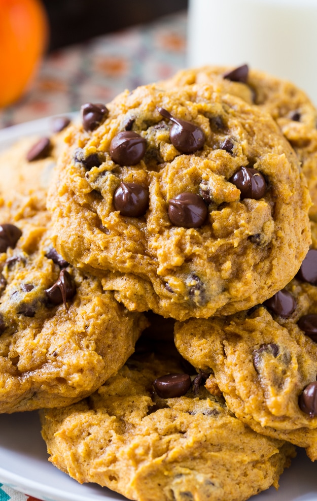 Soft Pumpkin Chocolate Chip Cookies