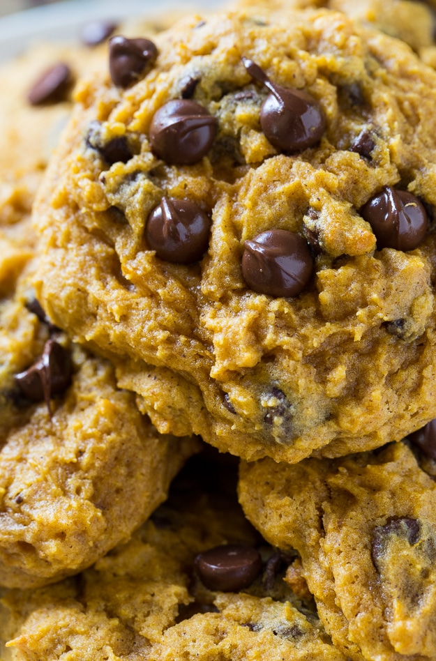 Soft Pumpkin Chocolate Chip Cookies Spicy Southern Kitchen 6056