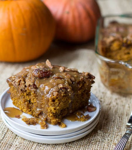 Pumpkin Coffee Cake with Brown Sugar Glaze