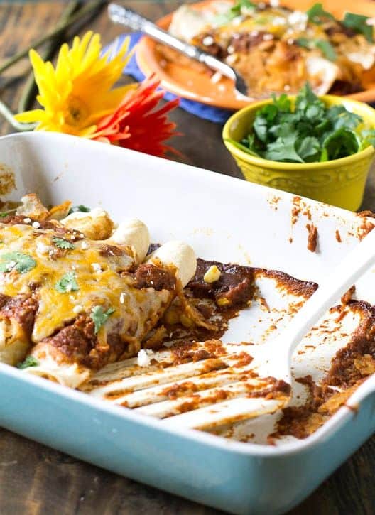 Pumpkin-Ancho Enchiladas with Pulled Pork