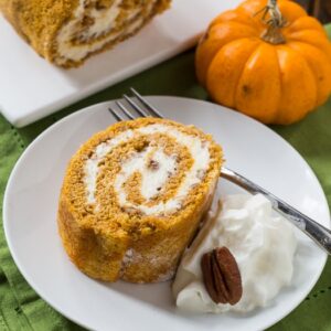 Pumpkin Roll with a creamy filling.