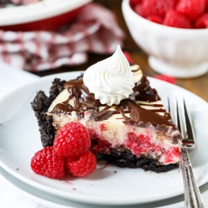 Raspberry Cream Cheese Pie - a decadent dessert for summer.
