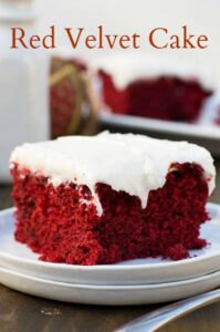 Red Velvet Sheet Cake - much easier than making a layered cake but just as delicious.