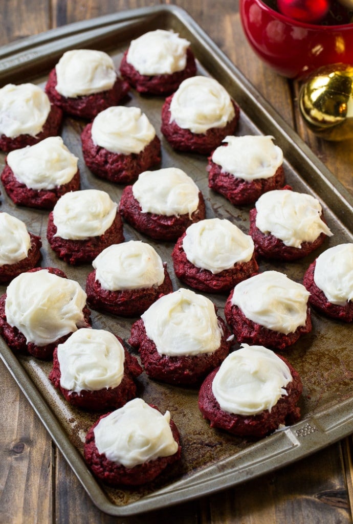 Red Velvet Cookies with Cream Cheese Frosting