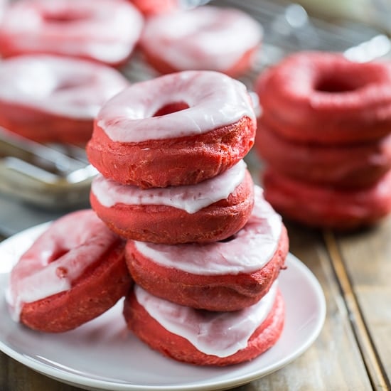 Red Velvet Donuts. Perfect for Valentine's Day #doughnuts