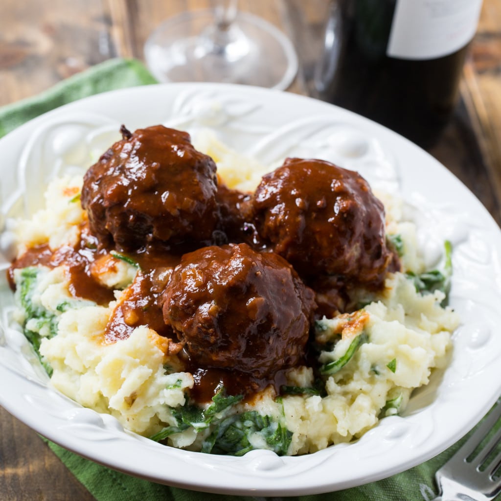 Braised Meatballs in Red Wine Gravy Spicy Southern Kitchen