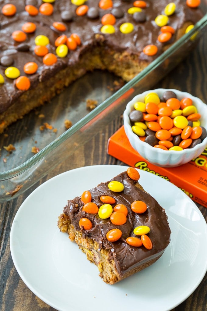 Reese's Pieces Peanut Butter Bars recipe