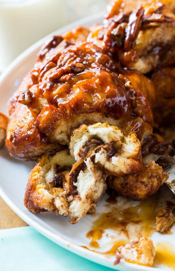 Chocolate-Caramel Monkey Bread- stuffed with rolo candies.