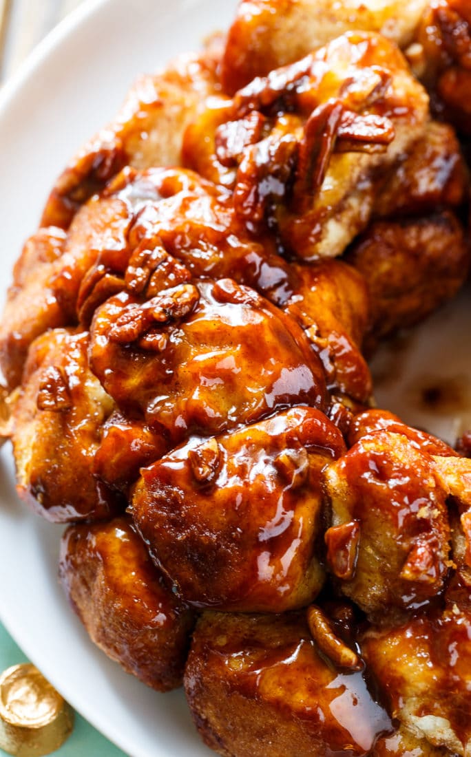 Chocolate-Caramel Monkey Bread- stuffed with rolo candies.