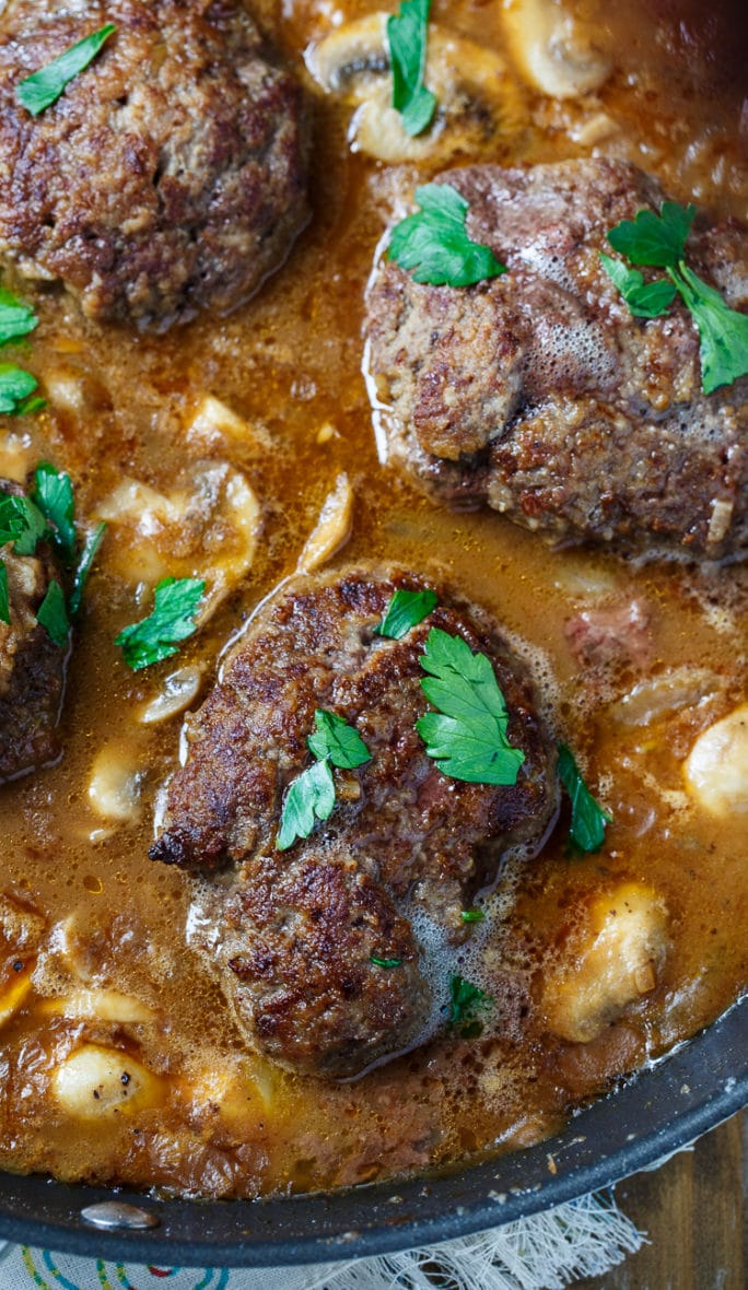 Salisbury Steak- the addition of potato flakes and onion soup mix makes this dish really tasty.