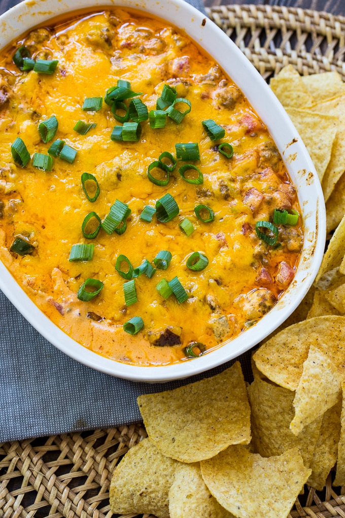 Spicy Sausage Cheese Dip made with existent  cheese.