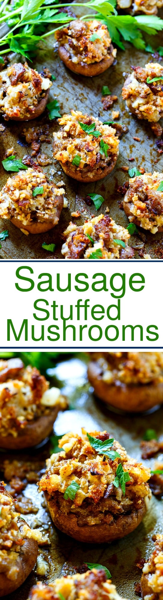 Sausage Stuffed Mushrooms make a delicious appetizer