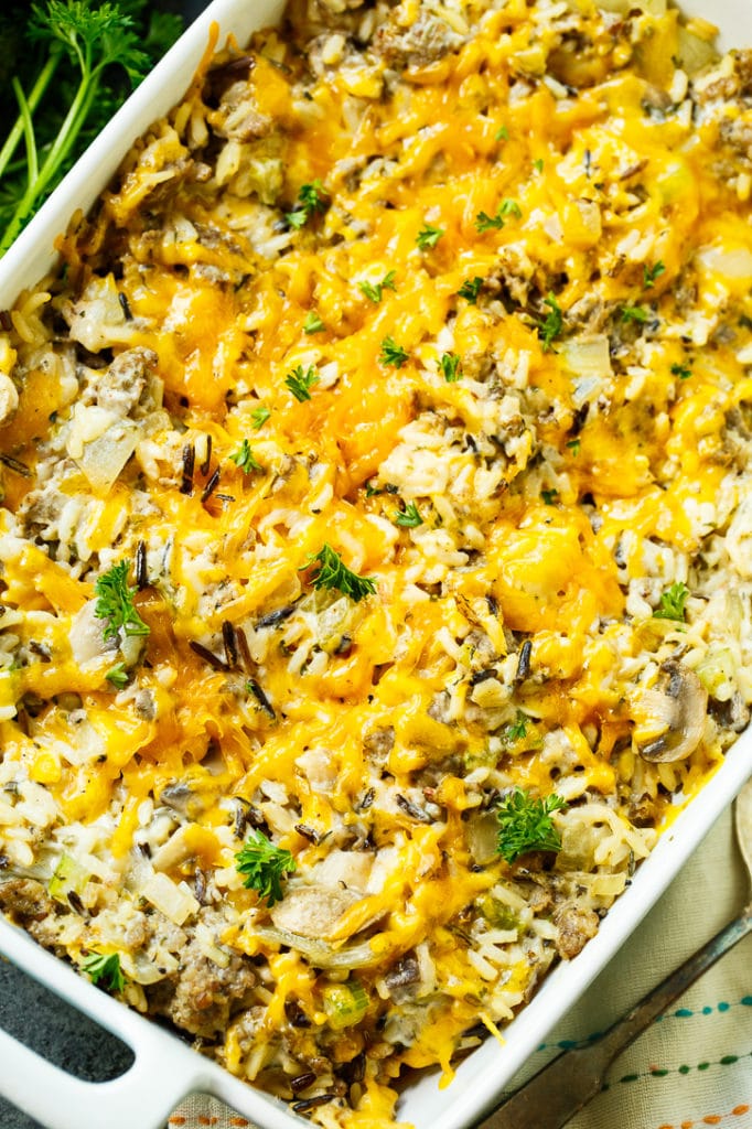 Sausage and Rice Dressing (Casserole) - Spicy Southern Kitchen