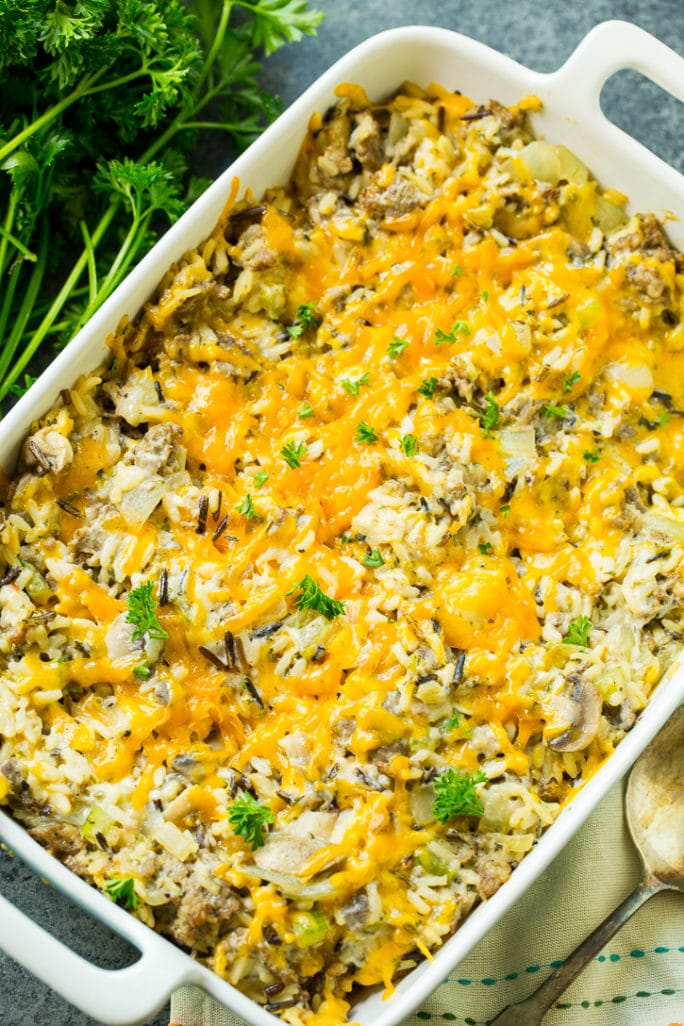 Sausage and Rice Dressing (Casserole) - Spicy Southern Kitchen