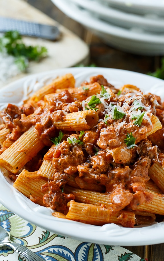 Italian Sausage Rigatoni with Spicy Cream Sauce  Spicy Southern Kitchen