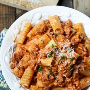 Sausage Rigatoni with Spicy Tomato Cream Sauce