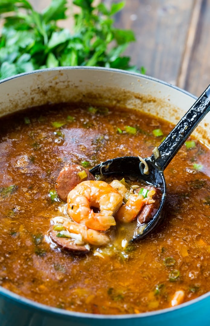 Seafood Gumbo with shrimp and crab