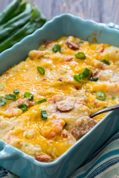 Shrimp and Grits Casserole - Spicy Southern Kitchen