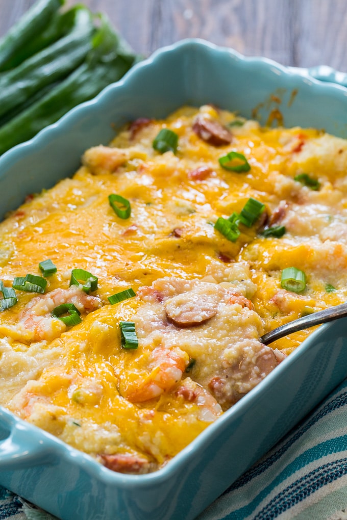 Shrimp and Grits Casserole - Spicy Southern Kitchen