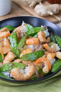 Gingered Stir Fry with Shrimp and Snow Peas