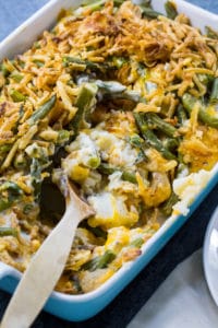 Mashed Potato Green Bean Casserole - Spicy Southern Kitchen