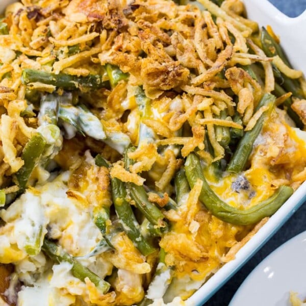 Mashed Potato Green Bean Casserole - Spicy Southern Kitchen