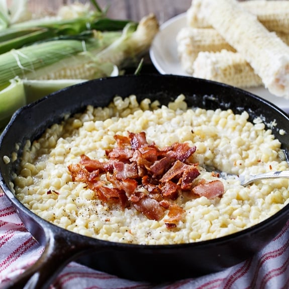 Country Fried Skillet Corn with bacon.