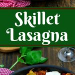 This is an easy but tasty lasagna flavored with sausage and large dollops of ricotta cheese and sprinkled with fresh basil. It’s cooked in a skillet and can be made start to finish in less than 45 minutes.