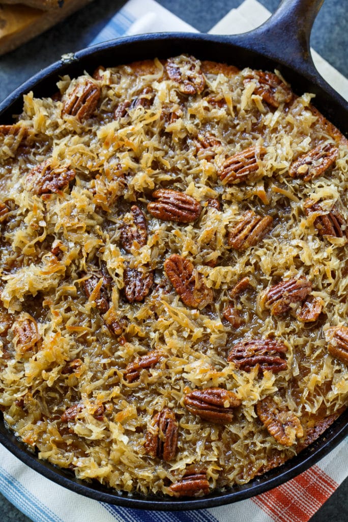 Skillet Sweet Potato Cake with Coconut Icing