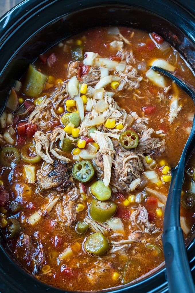 Slow Cooker Brunswick Stew with chicken and pork