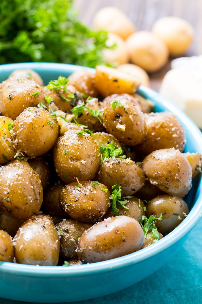 Slow Cooker Garlic Parmesan Potatoes Spicy Southern Kitchen