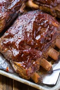 Slow Cooker ribs are so easy, tender, and delicious. A quick broil at the end makes them super flavorful!