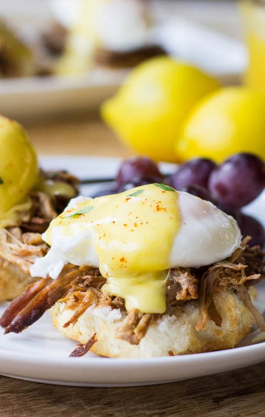 Close-up of Southern Eggs Benedict.