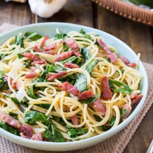 Southern Carbonara with Collard Greens and Country Ham