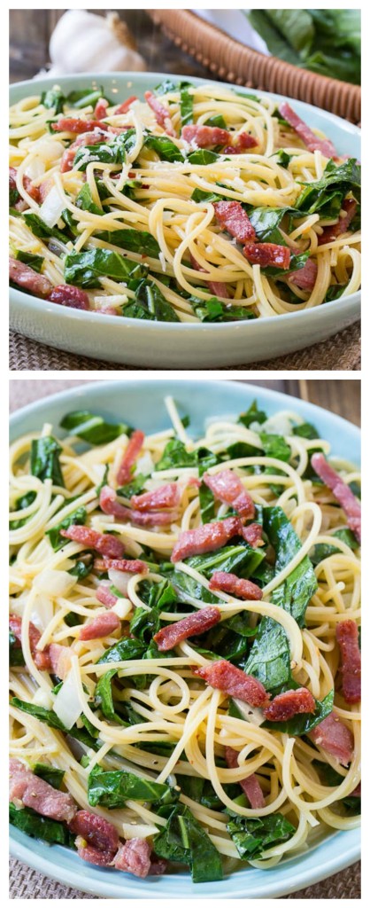 Southern Carbonara with Collard Greens and Country Ham