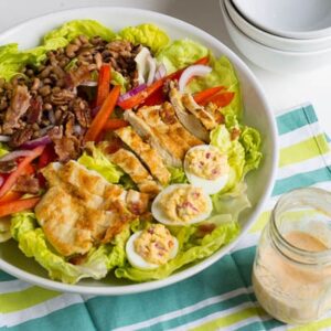 Southern Cobb Salad with Pimiento Cheese Dressing